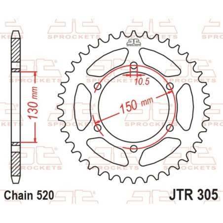 Kit de cadena EK/JT 520SRX2 15/46 - corona Standard