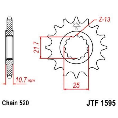 Kit de cadena EK/JT 520SRX2 16/46 - corona Standard