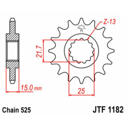 Kit de cadena EK/JT 525SRX2 14/42 - corona Standard 2