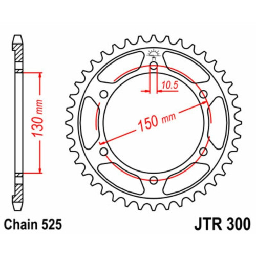 Kit de cadena EK/JT 525SRX2 15/47 - corona Standard
