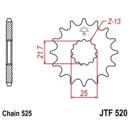 Kit de cadena EK/JT 525SRX2 15/48 - corona Standard