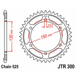 Kit de cadena EK/JT 525SRX2 15/47 - corona Standard 2