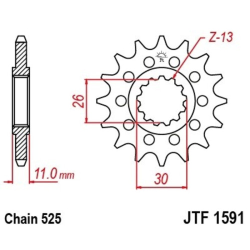 Kit de cadena EK/JT 525SRX2 16/46 - corona Standard
