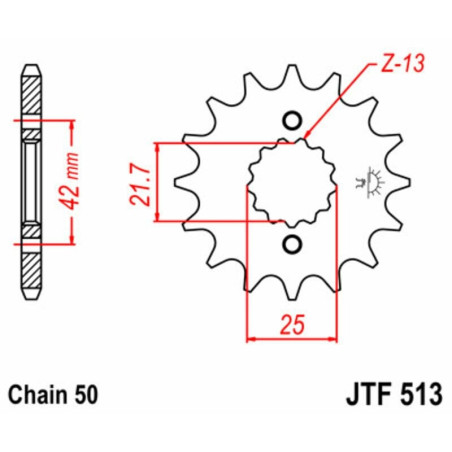 Kit de cadena EK/JT 530SRX2 14/43 - corona Standard