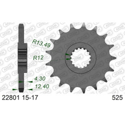 Piñón AFAM acero estándar 22801 - Paso 525