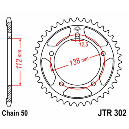 Kit de cadena EK/JT 530SRX2 16/43 - corona Standard