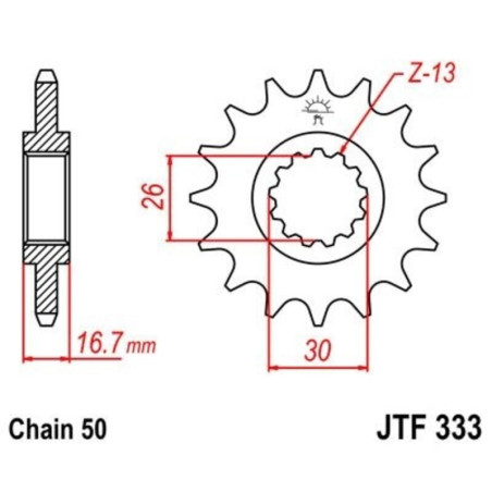 Kit de cadena EK/JT 530SRX2 16/43 - corona Standard