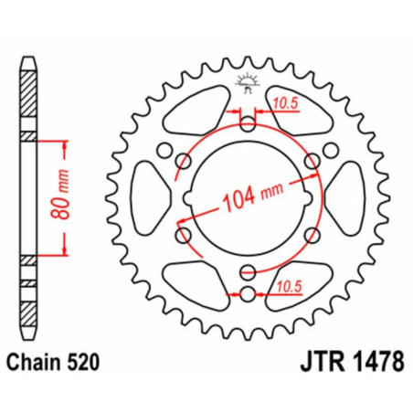 Kit de cadena EK/JT 520ZVX3 15/40 - corona Standard