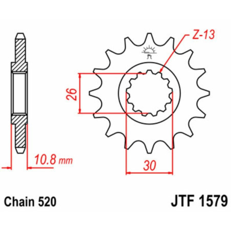 Kit de cadena EK/JT 520ZVX3 16/43 - corona Standard