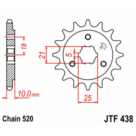 Kit de cadena EK/JT 520ZVX3 15/47 - corona Standard