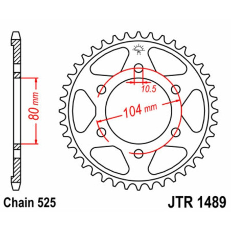 Kit de cadena EK/JT 525ZVX3 15/42 - corona Standard