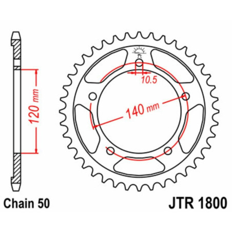 Kit de cadena EK/JT 530ZVX3 18/44 - corona Standard