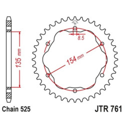 Kit de cadena EK/JT 525ZVX3 15/38 - corona ultraligera 2