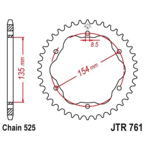 Kit de cadena EK/JT 525ZVX3 15/38 - corona ultraligera