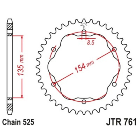 Kit de cadena EK/JT 525ZVX3 15/38 - corona ultraligera