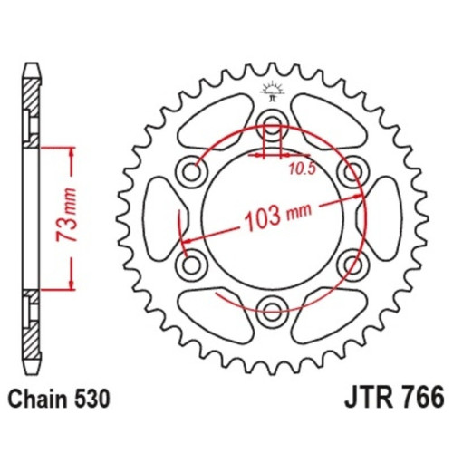 Kit de cadena EK/JT 530ZVX3 15/43 - corona Standard