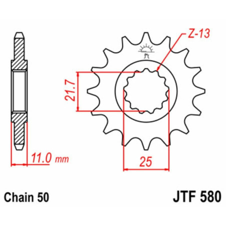 Kit de cadena EK/JT 530ZVX3 15/47 - corona Standard