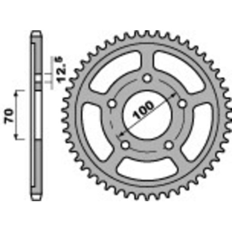 Kit de cadena EK/PBR 525ZVX3 17/45 - corona Standard