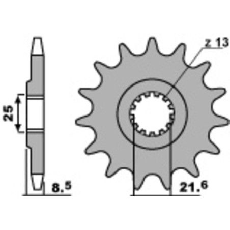 Kit de cadena EK/PBR 525ZVX3 17/39 - corona Standard