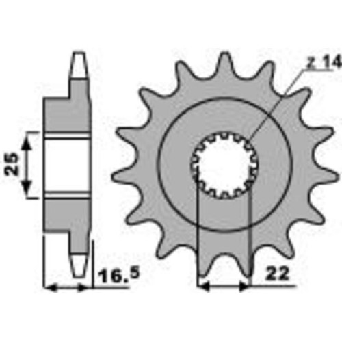 Kit de cadena EK/PBR 525ZVX3 15/39 - corona Standard