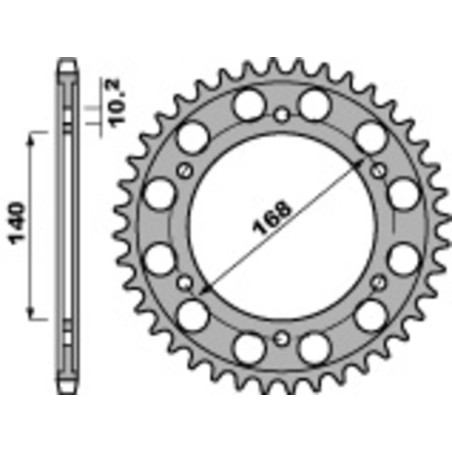 Kit de cadena EK/PBR 525ZVX3 16/42 - corona Standard