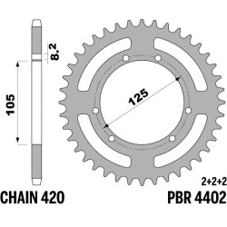 Kit de cadena EK/PBR 420SR 11/52 - corona Standard 2