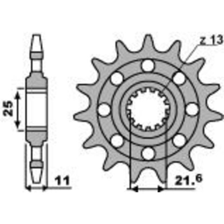 Kit de cadena EK/PBR 520SRX2 15/46 - corona Standard