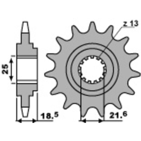 Kit de cadena EK/PBR 520SRX2 14/45 - corona Standard