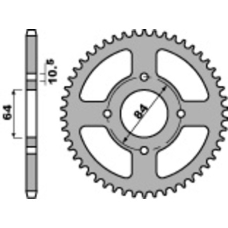 Kit de cadena EK/PBR 428DEH 14/51 - corona Standard
