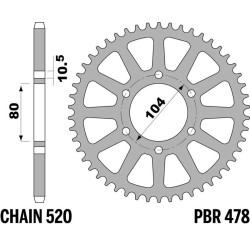 Kit de cadena EK/PBR 520SRX2 14/48 - corona Standard 2