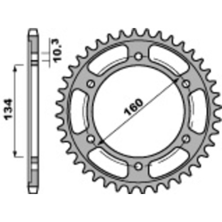 Kit de cadena EK/PBR 525SRX2 16/42 - corona Standard