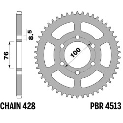Kit de cadena EK/PBR 428SR 14/52 - corona Standard 2