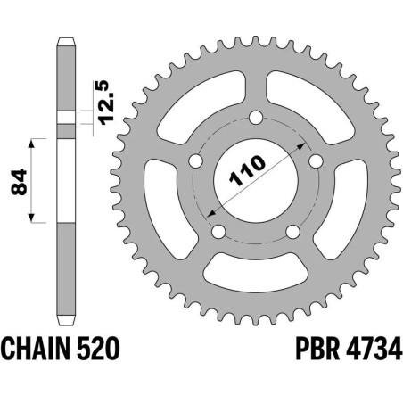 Kit de cadena EK/PBR 520SRX2 15/41 - corona Standard