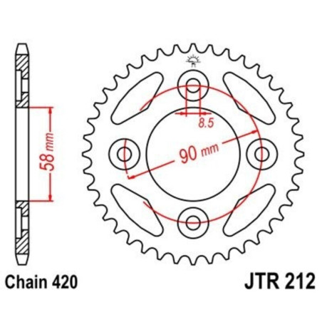 Kit de cadena JT/JT 520HDR 14/37 standard - corona standard