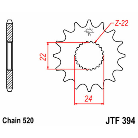 Kit de cadena JT/JT 520HDS 15/45 standard - corona standard