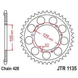Kit de cadena JT/JT 428HDS 13/62 standard - corona standard 2