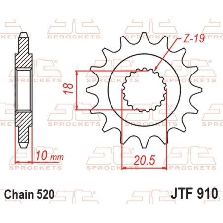 Kit de cadena EK/JT 520SRX2 14/46 - corona Standard