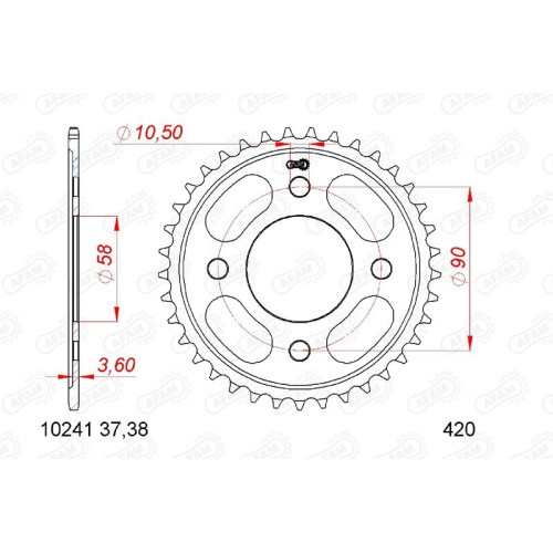 Kit cadena AFAM 420R1 14/37 - corona Standard