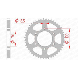 Kit cadena AFAM 428XMR2 14/48 - corona Standard 2