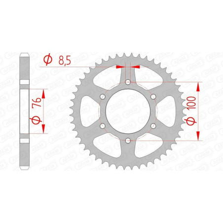 Kit cadena AFAM 428XMR2 14/48 - corona Standard