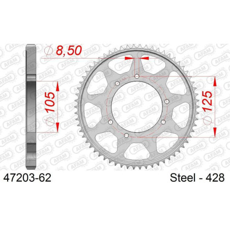 Kit cadena AFAM 428XMR2 13/69 - corona Standard