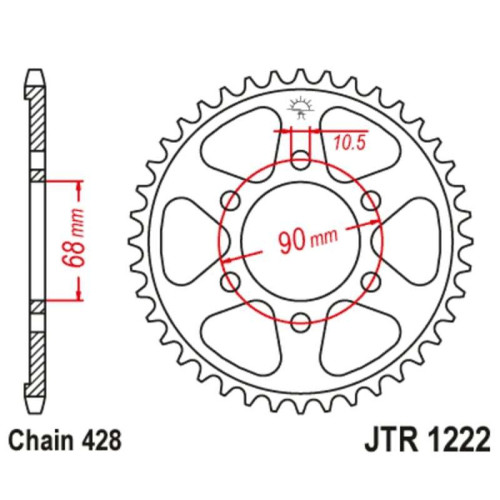 Kit de cadena JT/JT 428HDR 15/48 standard - corona standard