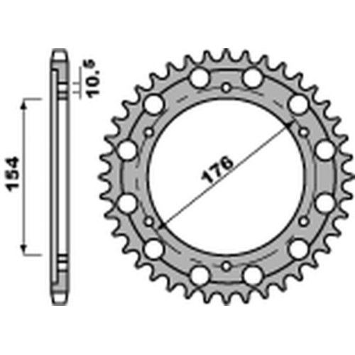Kit de cadena EK/PBR 525MVXZ2 15/45 - corona Standard