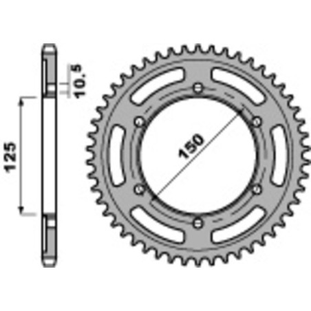 Kit de cadena EK/PBR 525ZVX3 17/42 - corona Standard