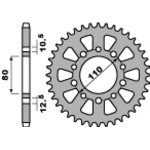 Kit de cadena EK/PBR 530ZVX3 17/43 - corona Standard
