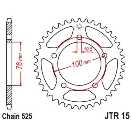 Kit cadena EK/JT 525SRX2 14/42-114 - corona standard