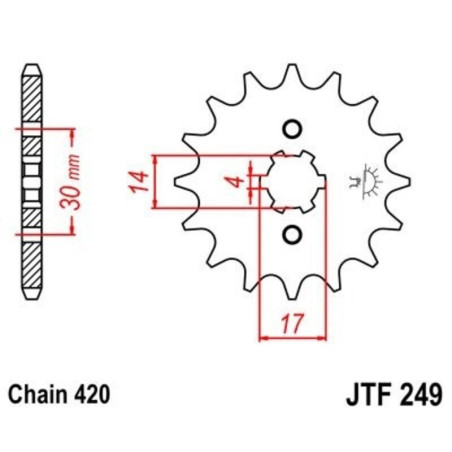 Kit cadena EK/JT 420SRO 15/34-106 - corona standard