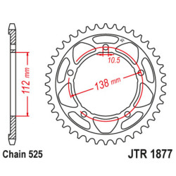 Kit de cadena EK/JT 525ZVX3 16/45/120 - corona Standard 2