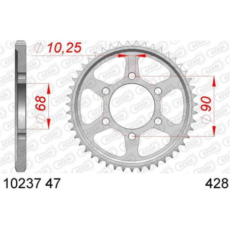 Kit cadena AFAM 428XMR2 15/48 - corona Standard