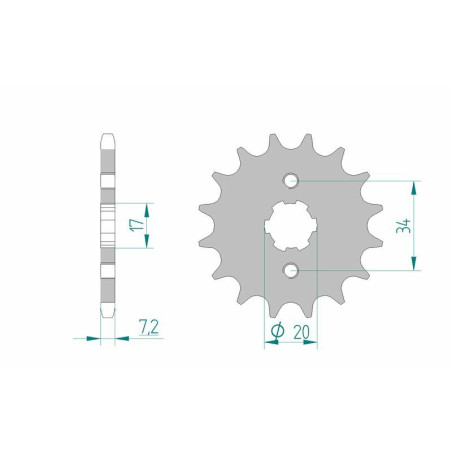 Kit cadena AFAM 428XMR2 15/48 - corona Standard